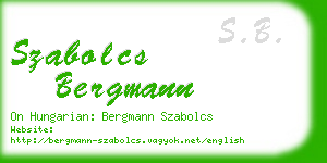 szabolcs bergmann business card